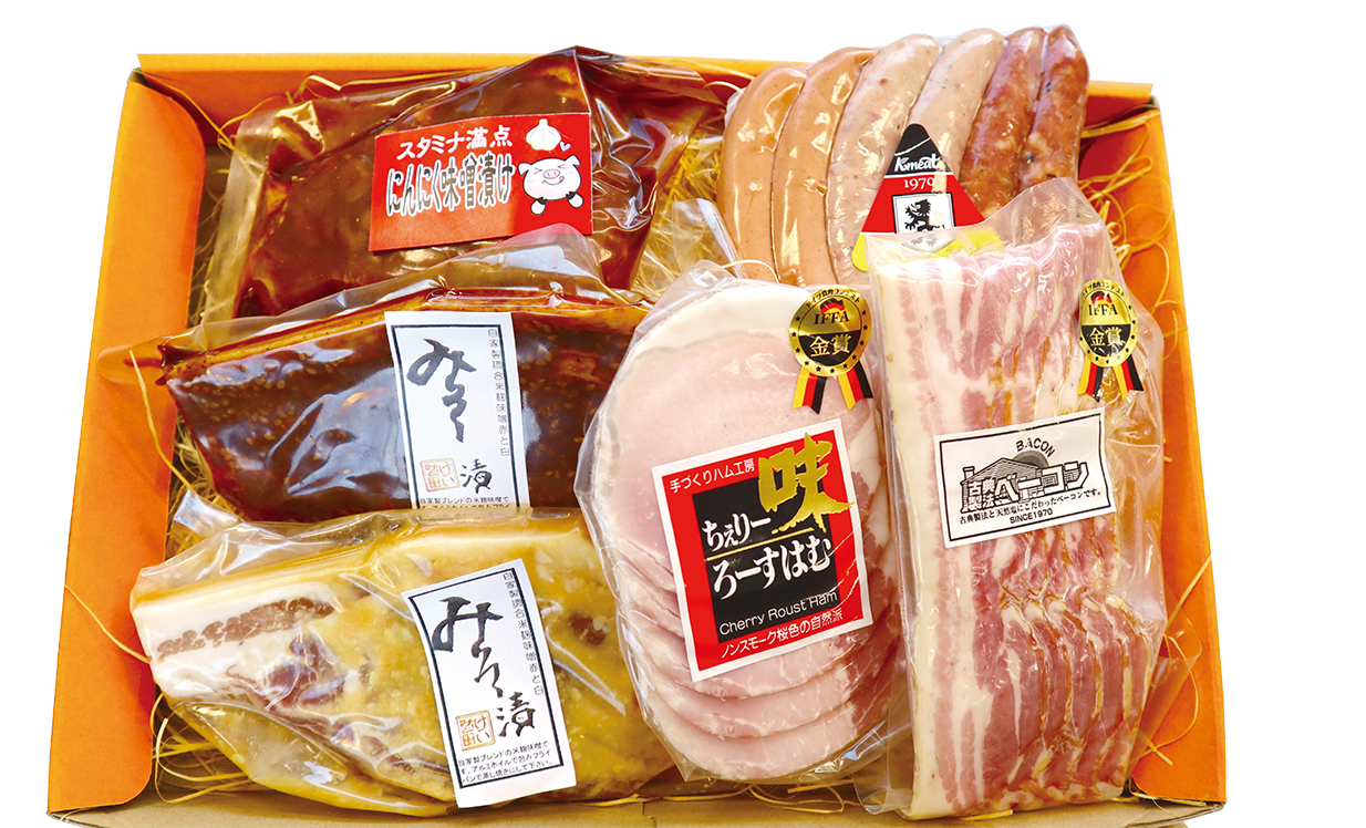 【5】国産豚ロース味噌漬け3種と人気のソーセージハムセット